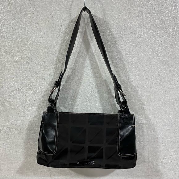 Nine & Co. Leather Canvas Baguette Bag Shoulder Strap Women's Mini Purse Tote - Picture 13 of 16